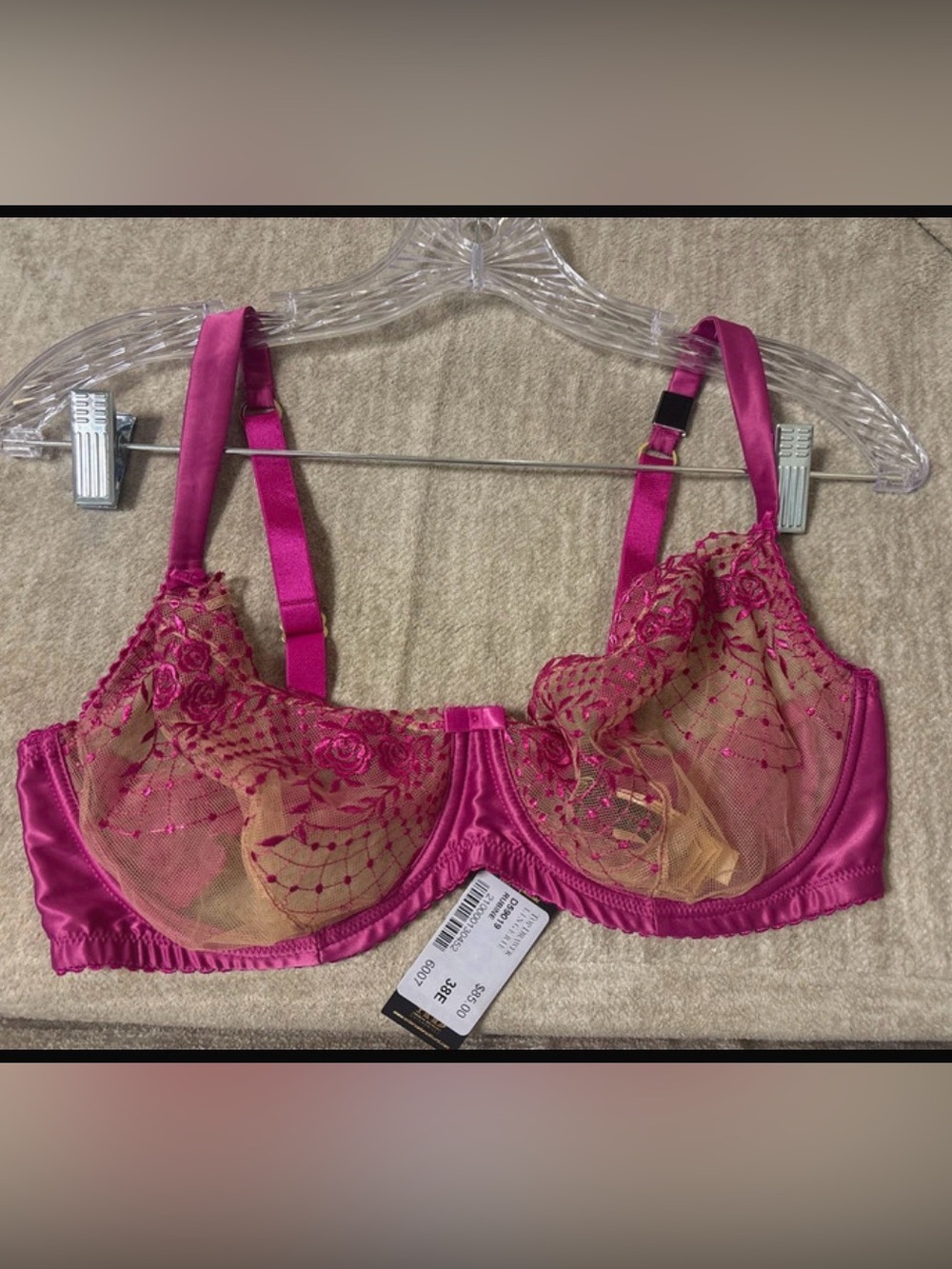 Sheer Floral Embroidered Underwire Bra